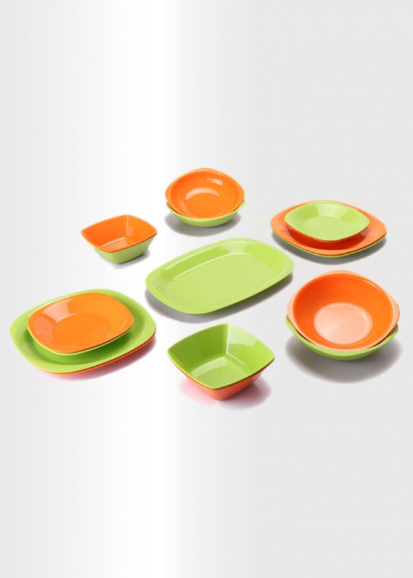 Dinnerware Set – Lime & Orange